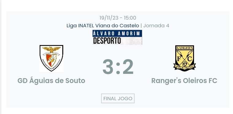 Liga INATEL Viana do Castelo / Declarações finais Águias Souto 3-2 Ranger´s Oleiros