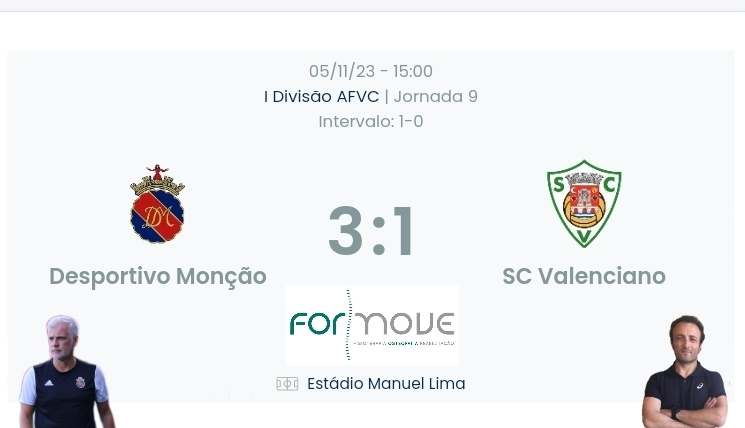 Futebol AF Viana do Castelo / Declarações finais  Monção 3-1 Valenciano