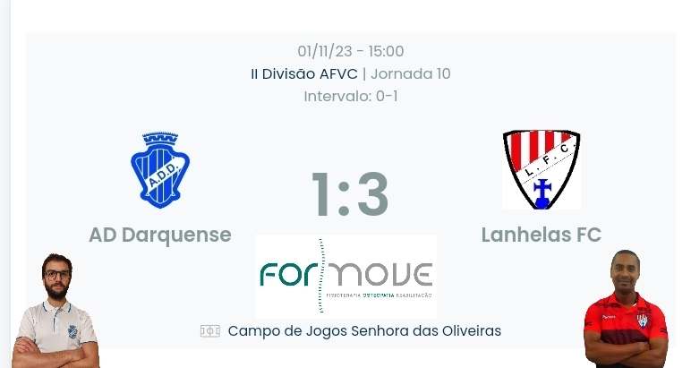 Futebol AF Viana do Castelo / Declarações finais Darquense 1-3 Lanhelas
