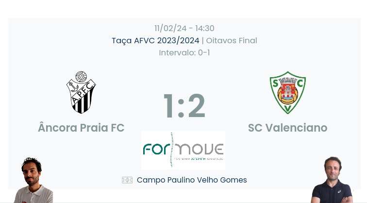 Taça AF Viana do Castelo / Declarações Finais  Âncora Praia 1-2 Valenciano