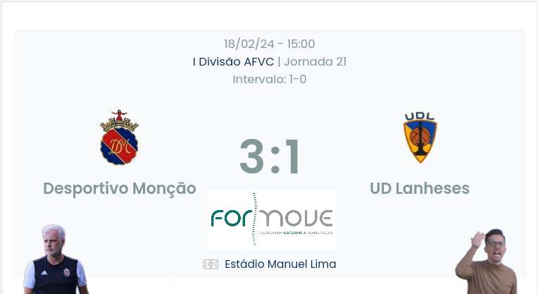 Futebol AF Viana do Castelo / Declarações Finais    Monção 3-1 Lanheses