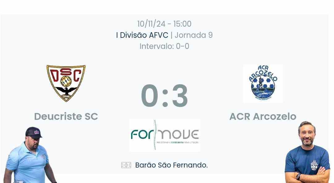 Futebol AF Viana do Castelo / Declarações  Deucriste 0-3 Arcozelo