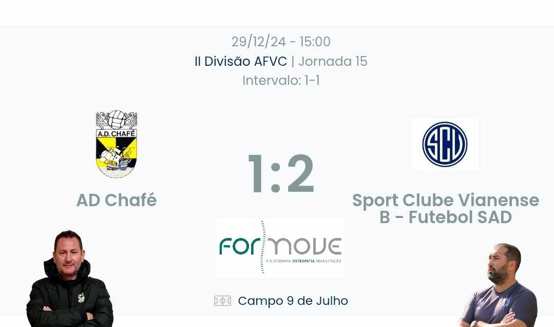 Futebol AF Viana do Castelo / Declarações  Chafé 1-2 Vianense b