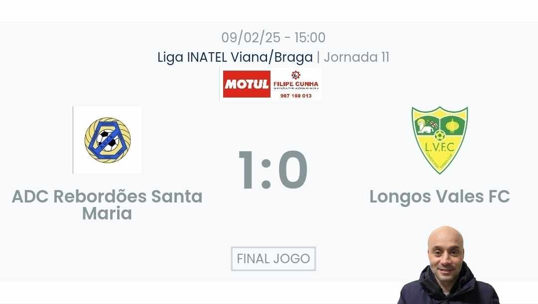 Liga INATEL Viana/Braga – Declarações Rebordões Santa Maria 1-0 Longos Vales