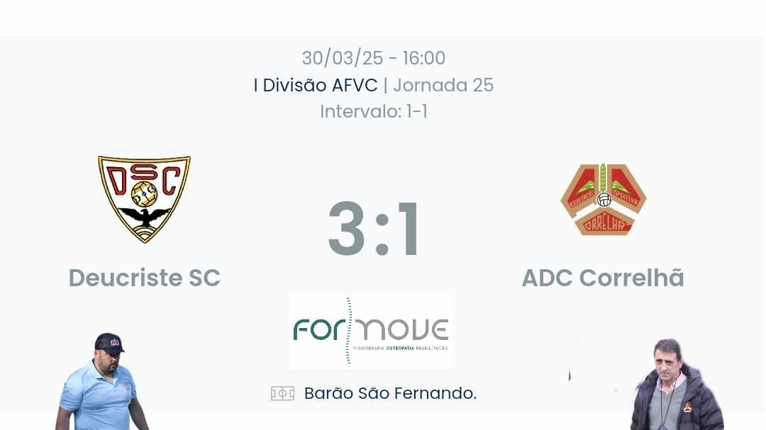 Futebol AF Viana do Castelo / Declarações  Deucriste 3-1 Correlhã