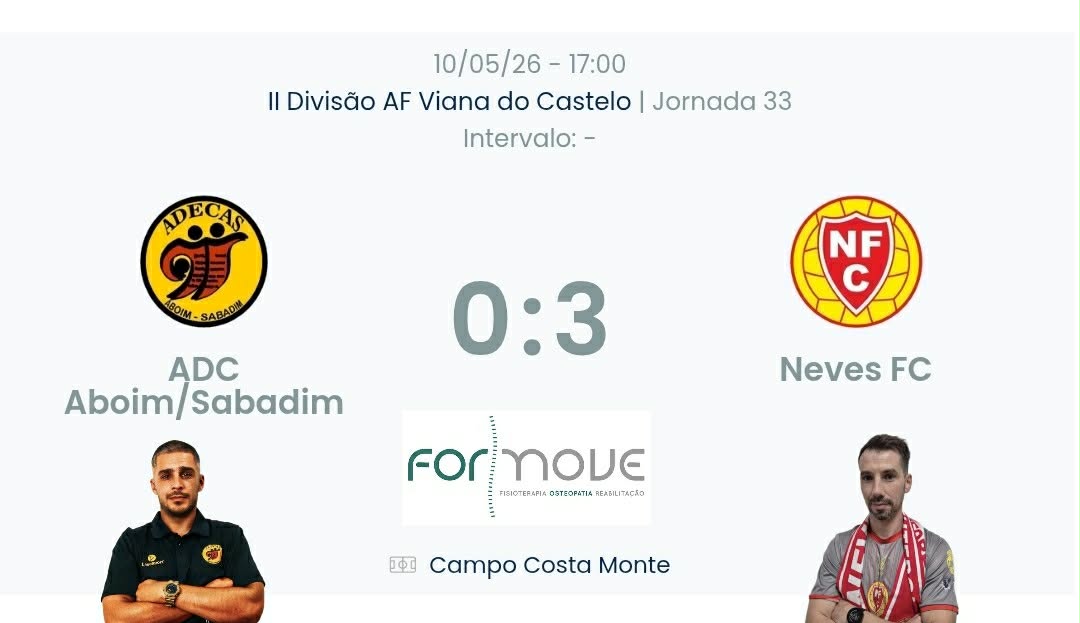 Futebol AF Viana do Castelo / Declarações  ADECAS 0-3 Neves