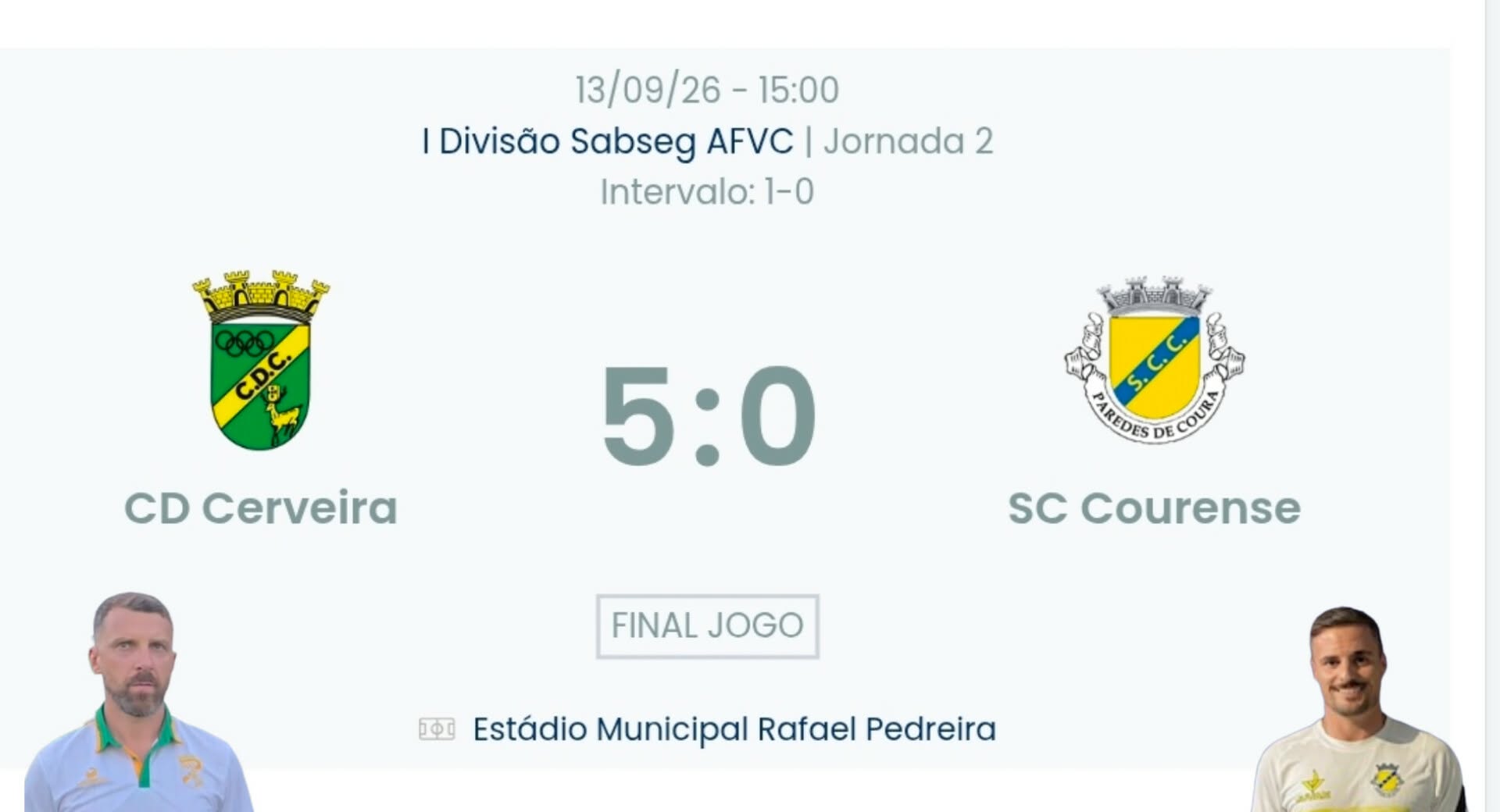 Futebol AF Viana do Castelo / Declarações  Cerveira 5-0 Courense