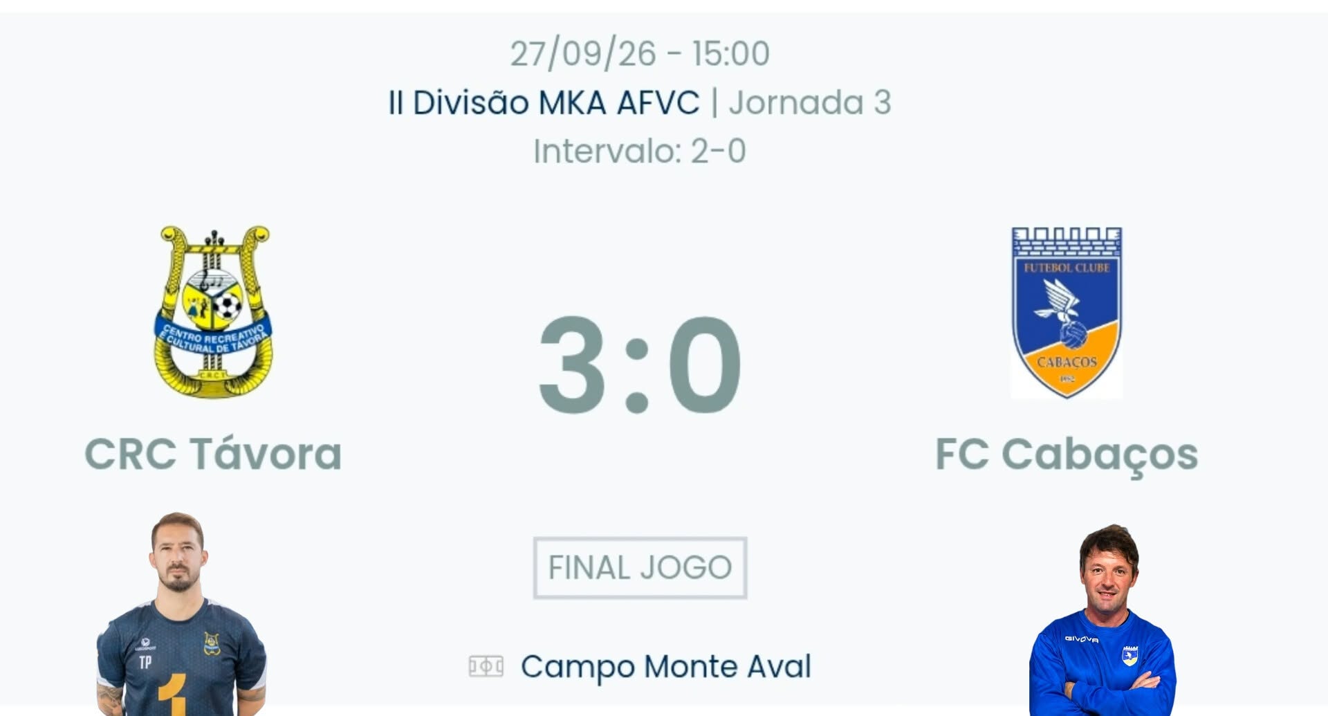 Futebol AF Viana do Castelo / Declarações  Távora 3-0 Cabaços