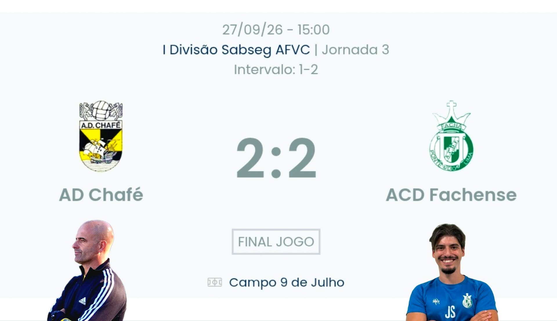 Futebol AF Viana do Castelo / Declarações  Chafé 2-2 Fachense