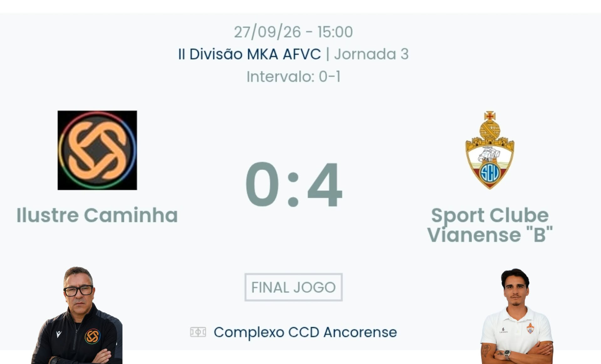 Futebol AF Viana do Castelo / Declarações  Ilustre 0-4 Vianense b