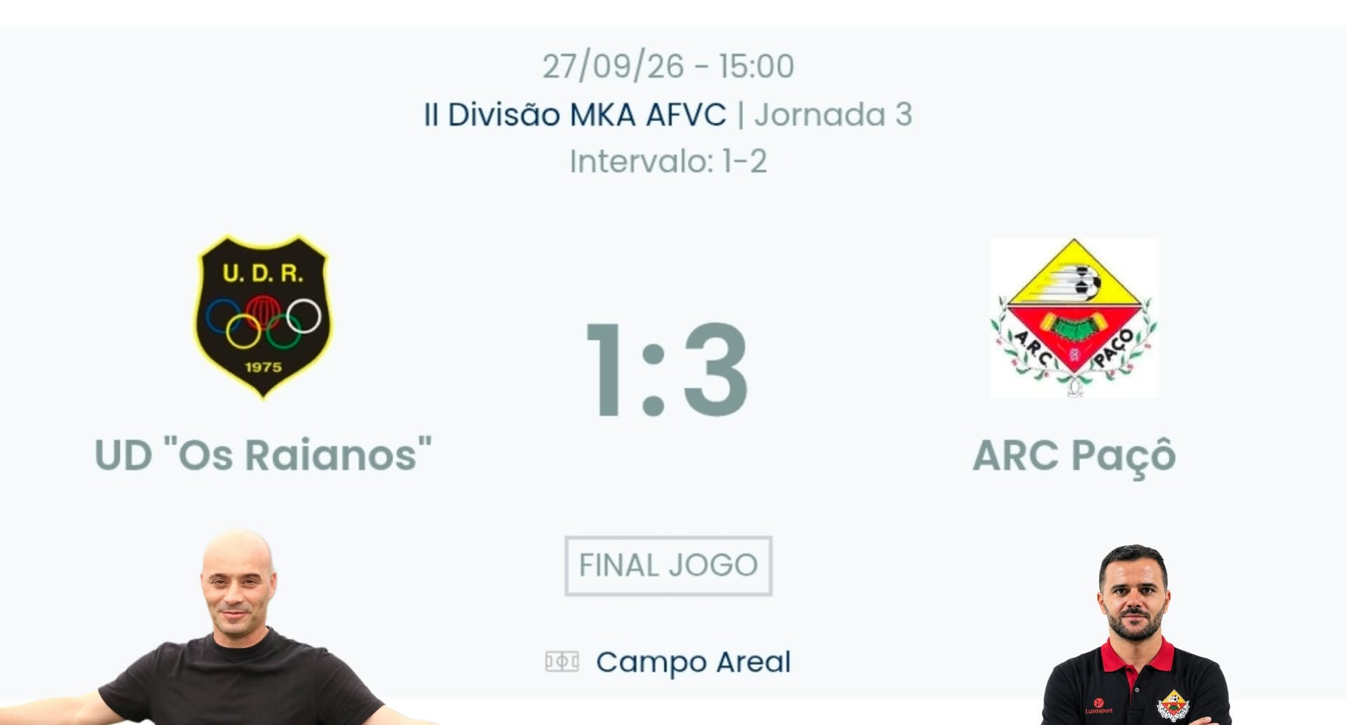 Futebol AF Viana do Castelo / Declarações  Raianos 1-3 Paçô