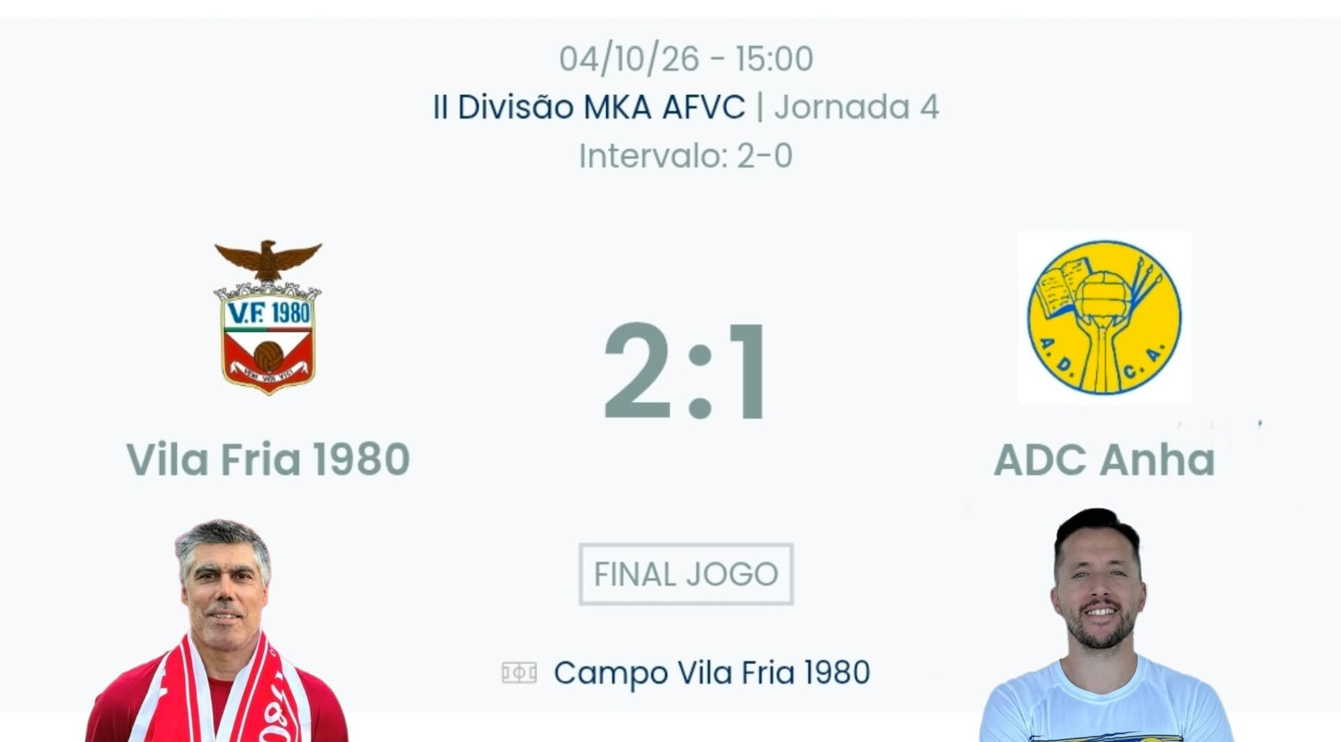 Futebol AF Viana do Castelo / Declarações  Vila Fria 2-1 Anha