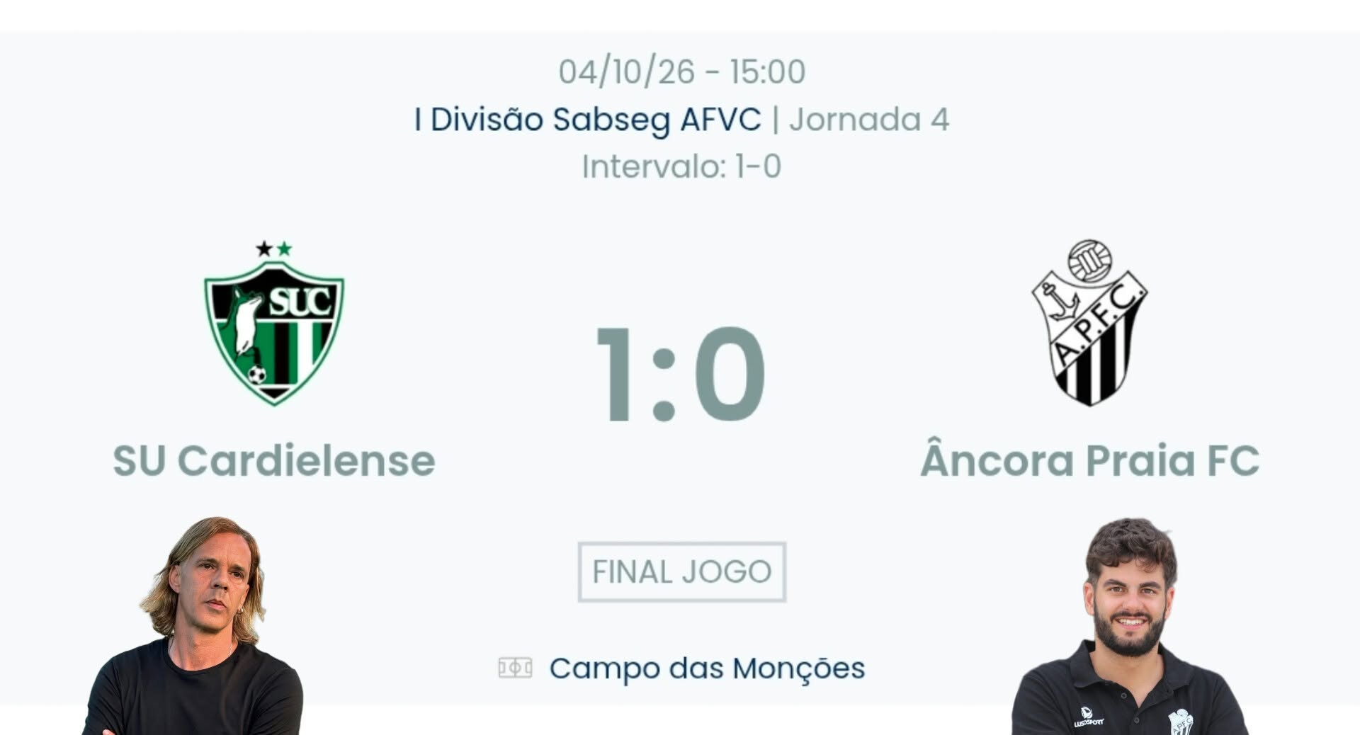 Futebol AF Viana do Castelo / Declarações Cardielense 1-0 Âncora Praia