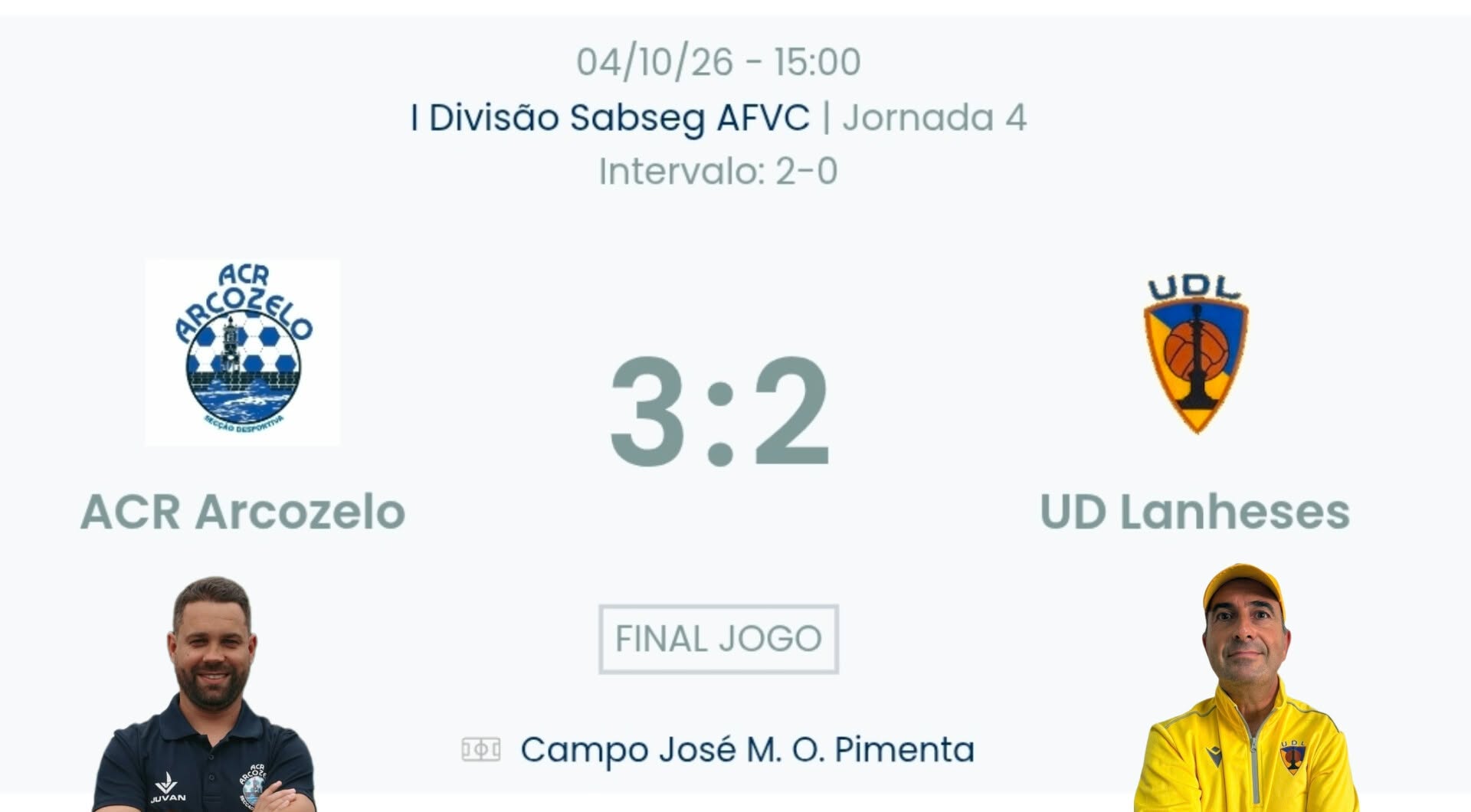 Futebol AF Viana do Castelo / Declarações  Arcozelo 3-2 Lanheses