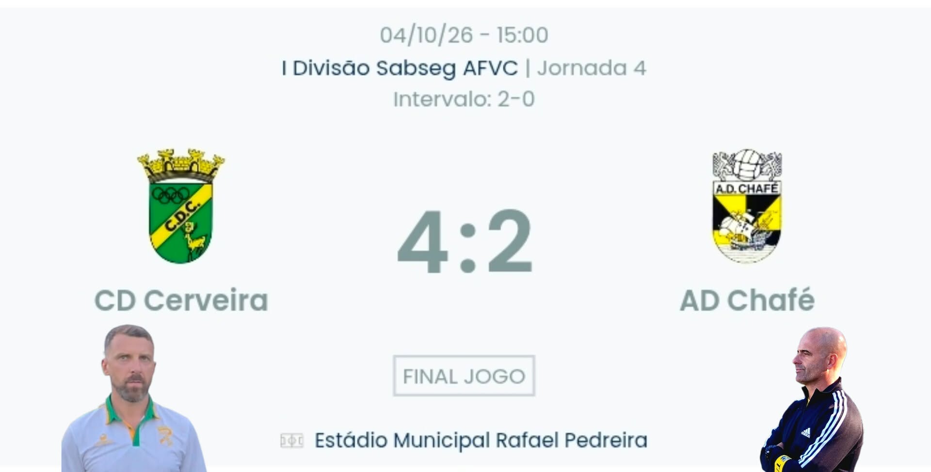 Futebol AF Viana do Castelo / Declarações Cerveira 4-2 Chafé