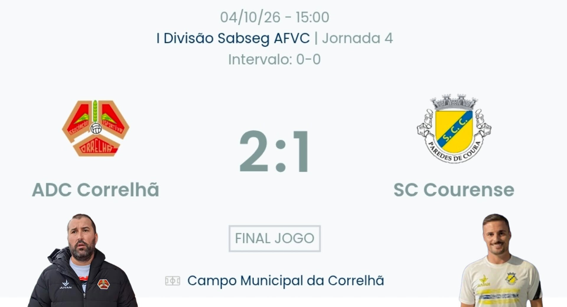 Futebol AF Viana do Castelo / Declarações  Correlhã 2-1 Courense