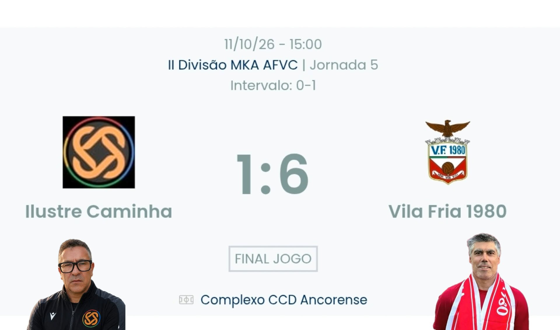 Futebol AF Viana do Castelo / Declarações  Ilustre 1-6 Vila Fria