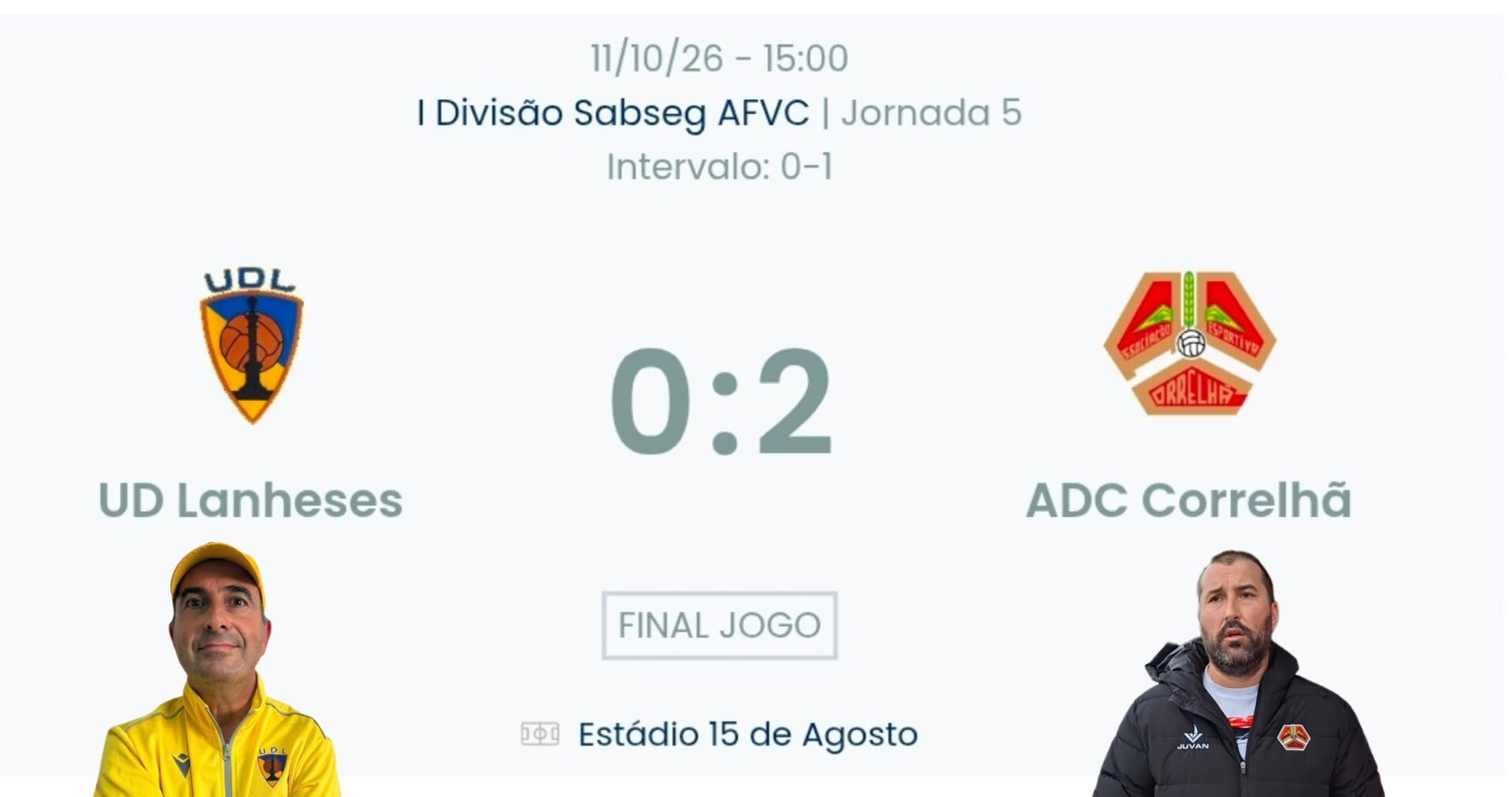 Futebol AF Viana do Castelo / Declarações  Lanheses 0-2 Correlhã