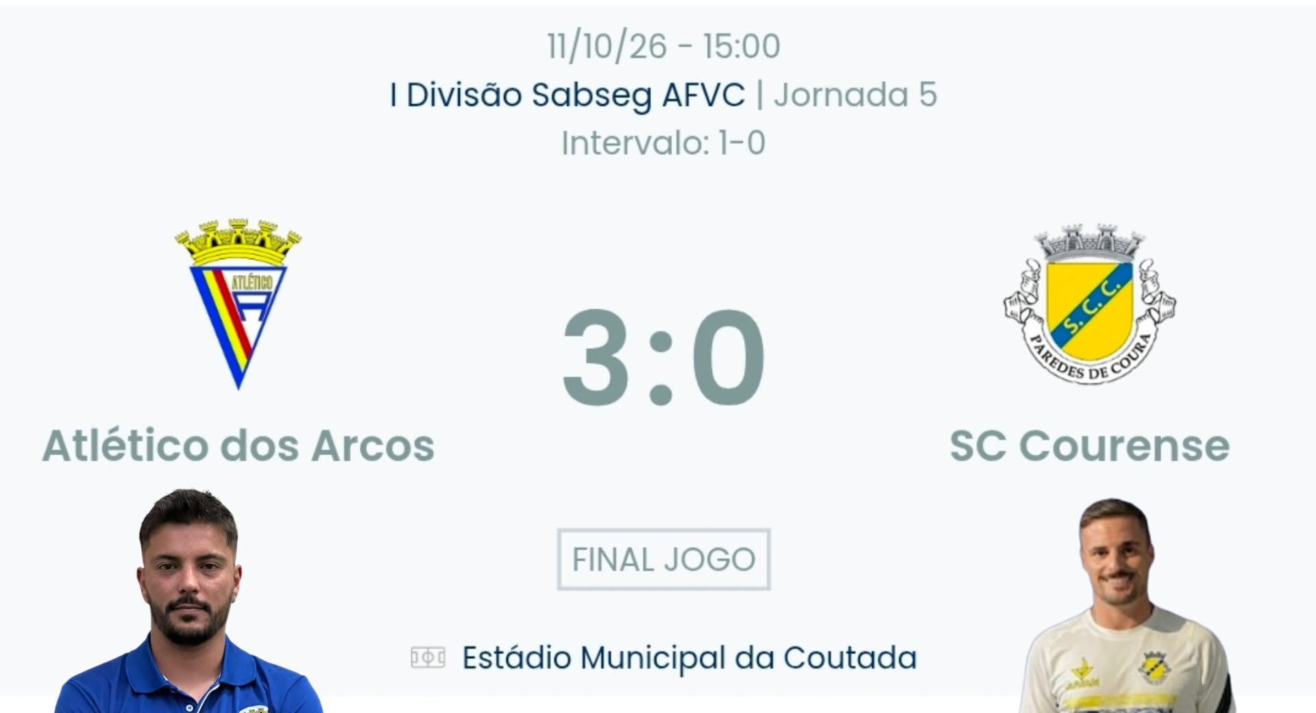 Futebol AF Viana do Castelo / Declarações  Atlético 3-0 Courense