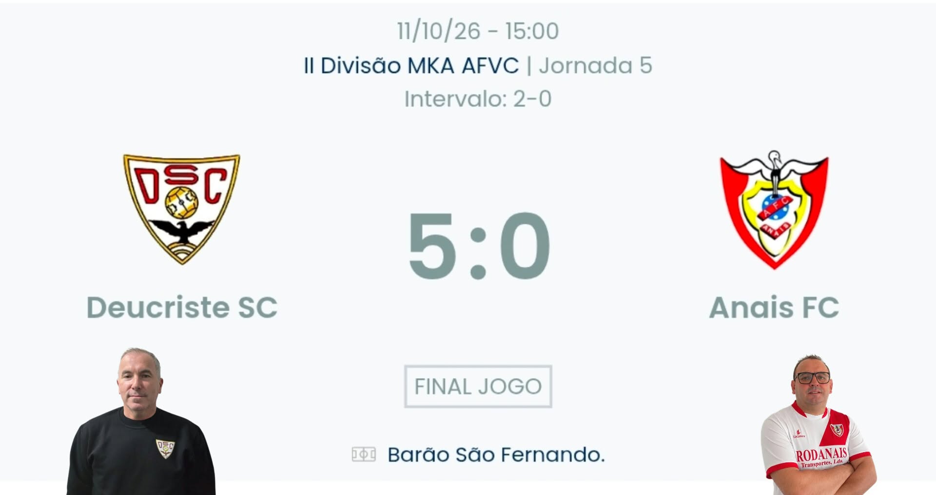 Futebol AF Viana do Castelo / Declarações Deucriste 5-0 Anais