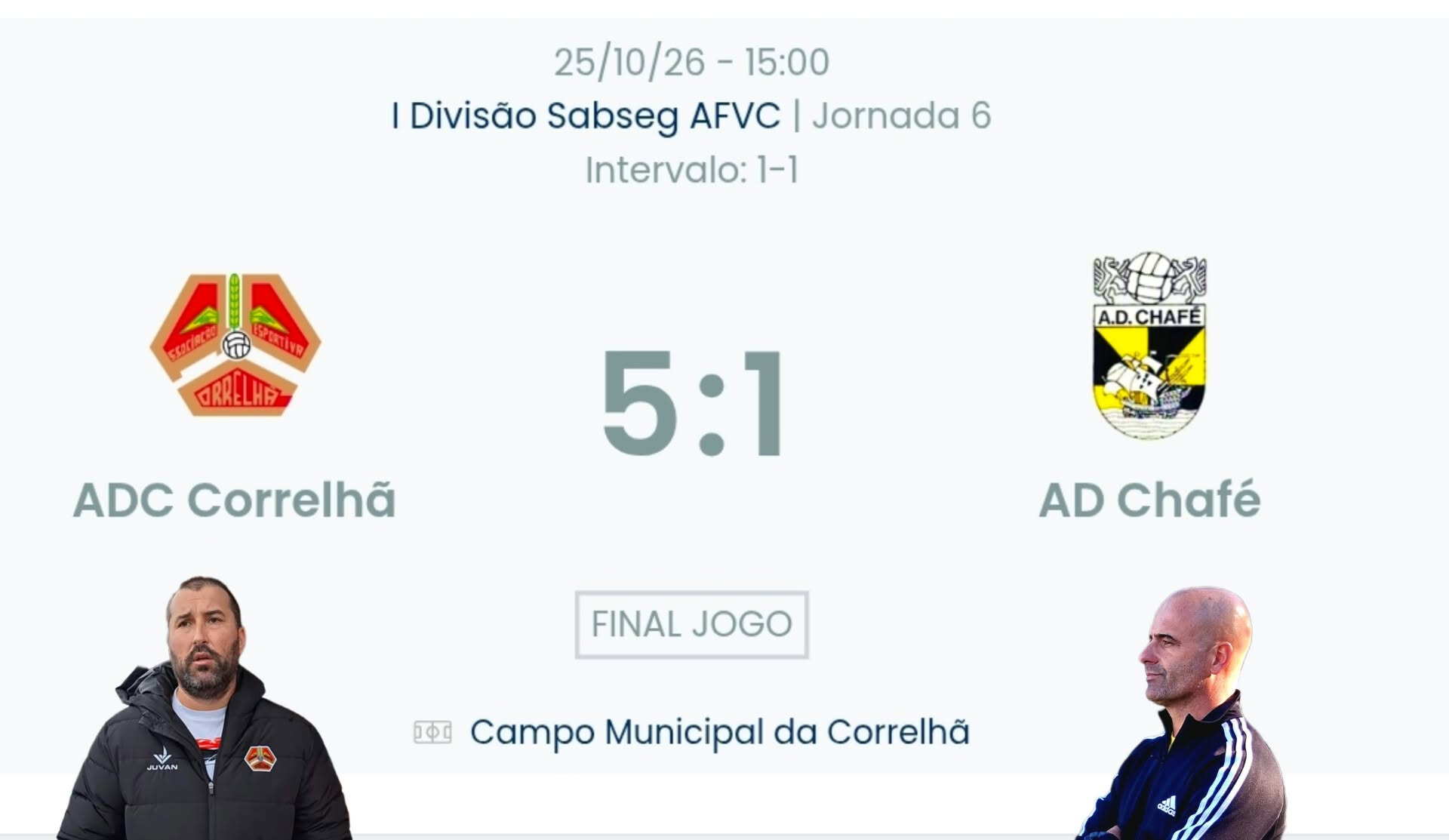 Futebol AF Viana do Castelo / Declarações  Correlhã 5-1 Chafé