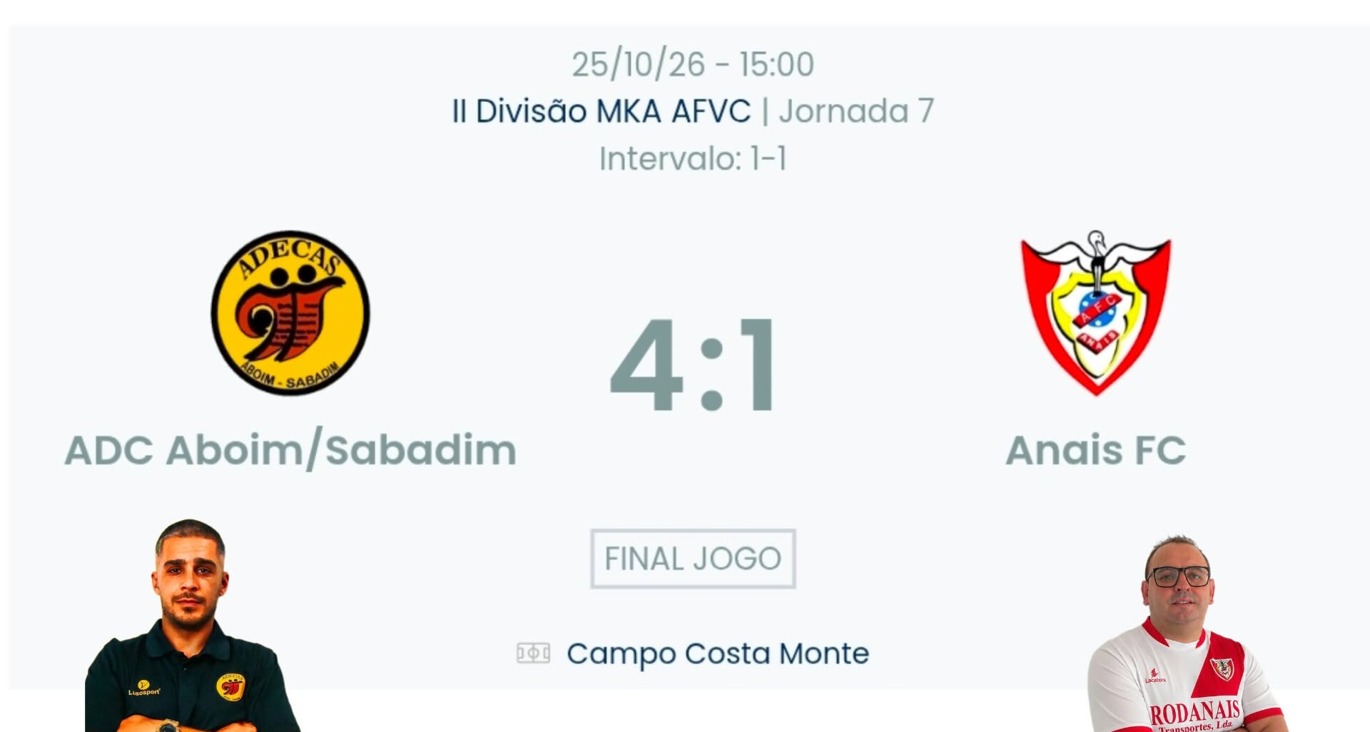Futebol AF Viana do Castelo / Declarações   ADECAS 4-1 Anais